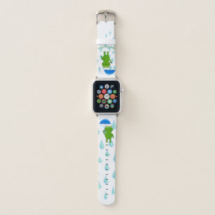 Cute Kawaii Frog and Rain Apple Watch Band