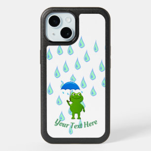 Cute Kawaii Frog and Rain iPhone 15 Case