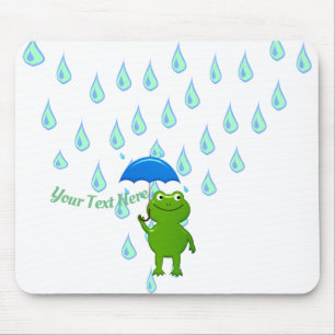 Cute Kawaii Frog and Rain Mouse Pad