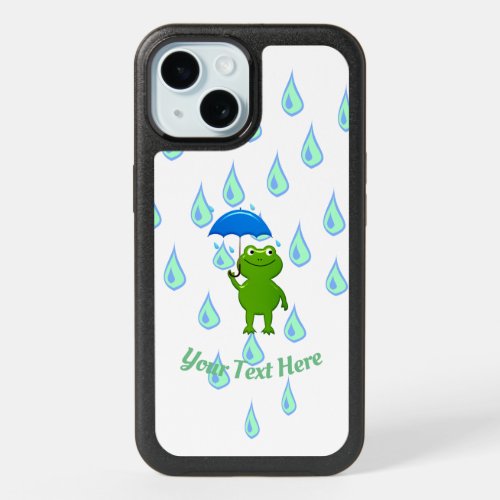 Cute Kawaii Frog and Rain iPhone 15 Case