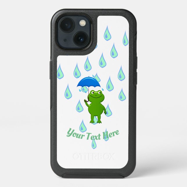 Cute Kawaii Frog and Rain Otterbox iPhone Case (Back)