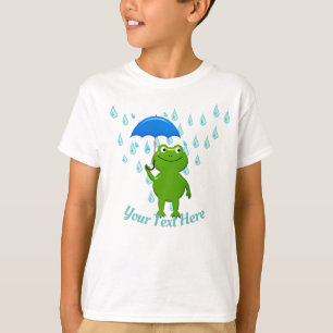 Cute Kawaii Frog and Rain T-Shirt