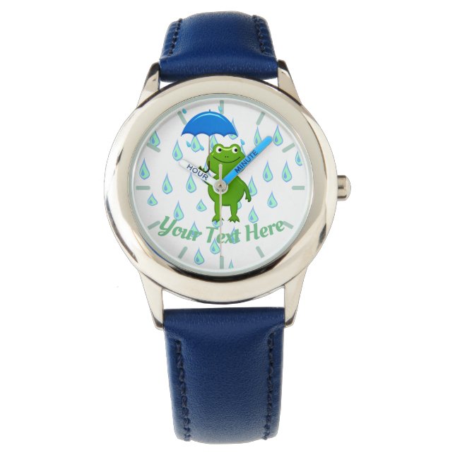 Cute Kawaii Frog and Rain Watch (Front)