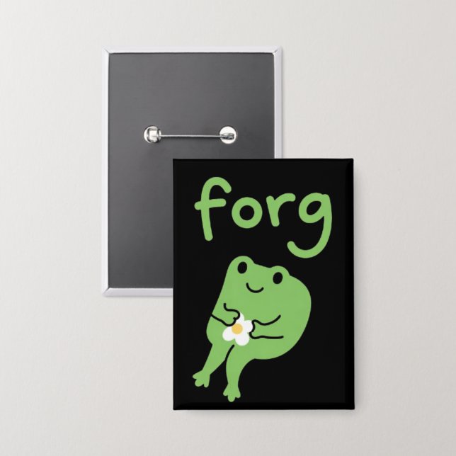Cute Kawaii Frog Cake Meme Cute Aesthetic Forg  Button (Front/Back)