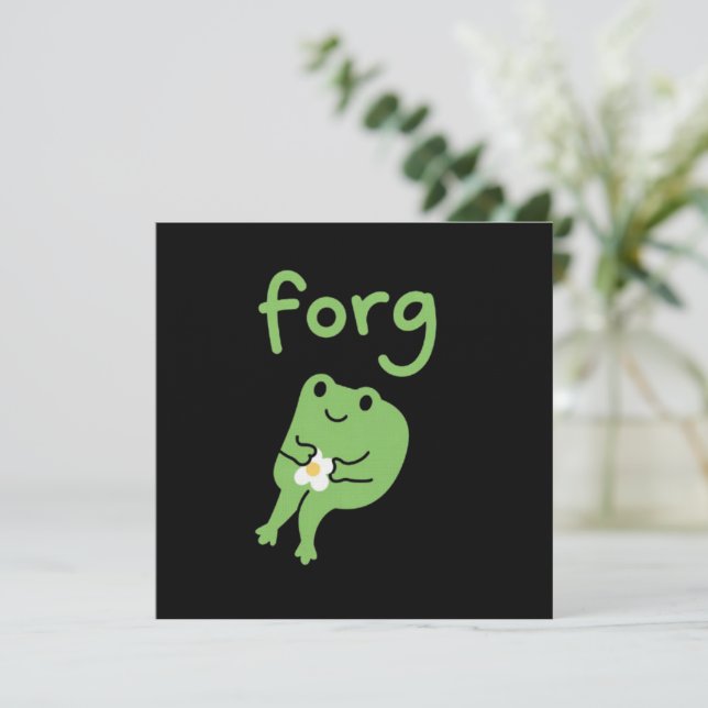 Cute Kawaii Frog Cake Meme Cute Aesthetic Forg  Invitation (Standing Front)