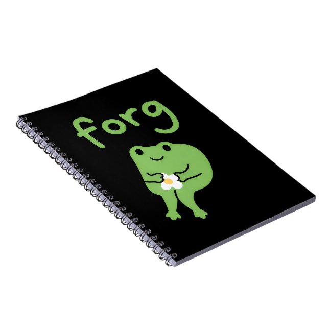 Cute Kawaii Frog Cake Meme Cute Aesthetic Forg  Notebook (Right Side)