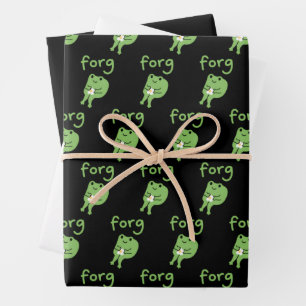 Cute Kawaii Frog Cake Meme Cute Aesthetic Forg Wrapping Paper Sheets