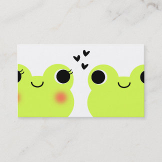 Cute Kawaii Frog Couple Matchmaking Business Card