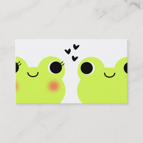 Cute Kawaii Frog Couple Matchmaking Business Card