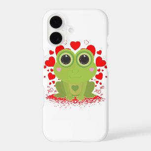 Cute Kawaii Frog Hearts XOXO Love Animal iPhone 17 Case