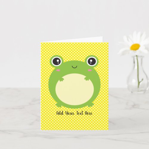 Cute Kawaii Frog Personalized Text Blank Inside Card