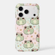 Cute Kawaii Frog Pink Hearts & Daisy Flowers