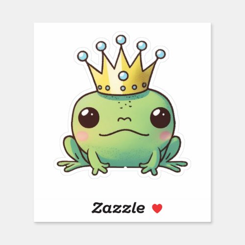 Cute Kawaii Frog Prince Sticker 