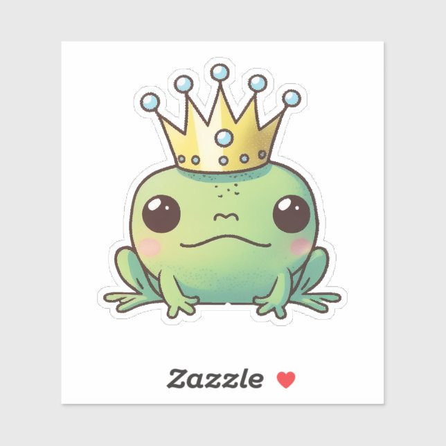 Cute Kawaii Frog Prince Sticker  (Sheet)