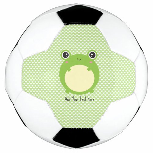 Cute Kawaii Frog with Personalized Text and Photo Soccer Ball