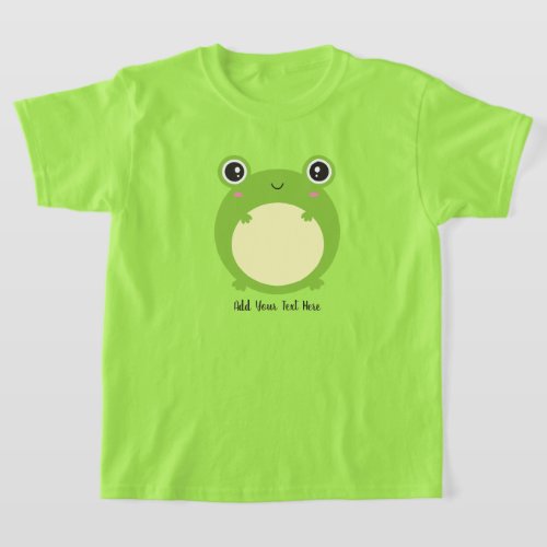 Cute Kawaii Frog with Personalized Text and Photo T_Shirt
