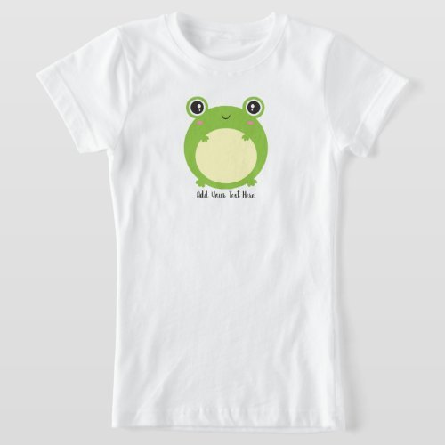 Cute Kawaii Frog with Personalized Text and Photo  T_Shirt