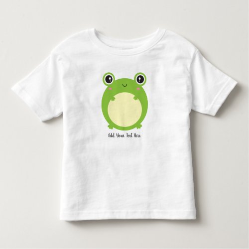 Cute Kawaii Frog with Personalized Text and Photo Toddler T_shirt