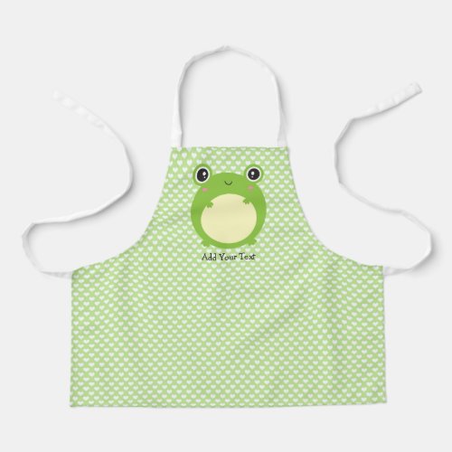 Cute Kawaii Frog with Personalized Text  Apron