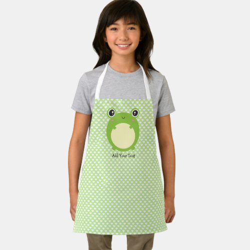 Cute Kawaii Frog with Personalized Text  Apron