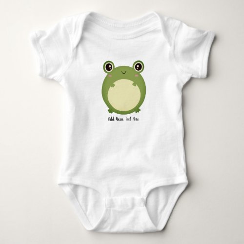 Cute Kawaii Frog with Personalized Text Baby Bodysuit