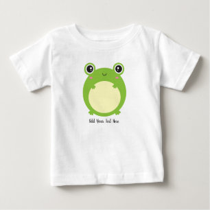 Cute Kawaii Frog with Personalized Text Baby T-Shirt