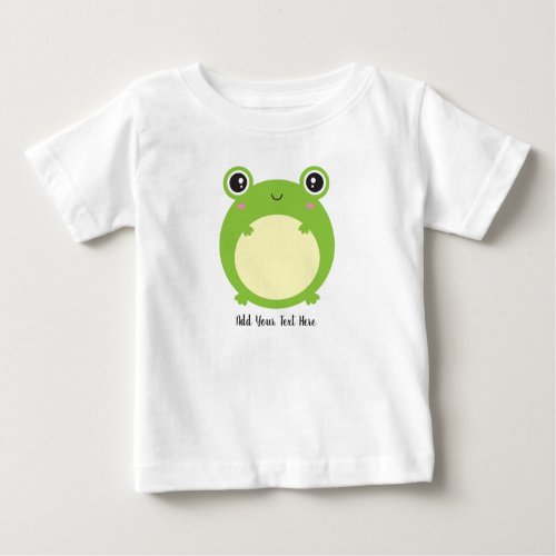 Cute Kawaii Frog with Personalized Text Baby T_Shirt