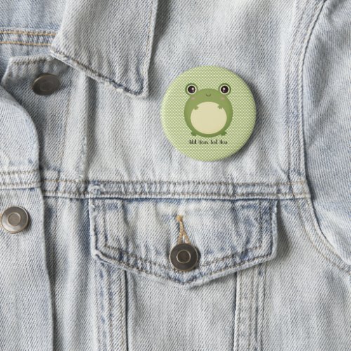 Cute Kawaii Frog with Personalized Text  Button