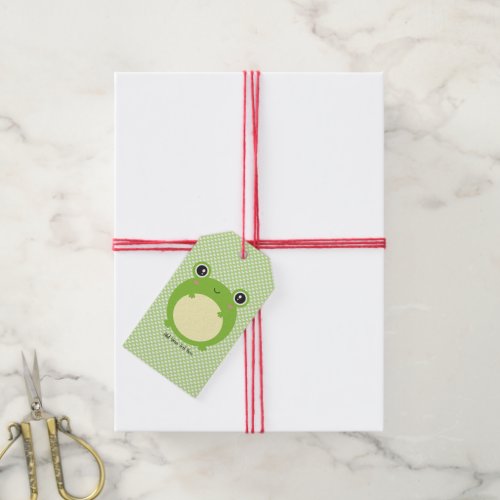 Cute Kawaii Frog with Personalized Text  Gift Tags