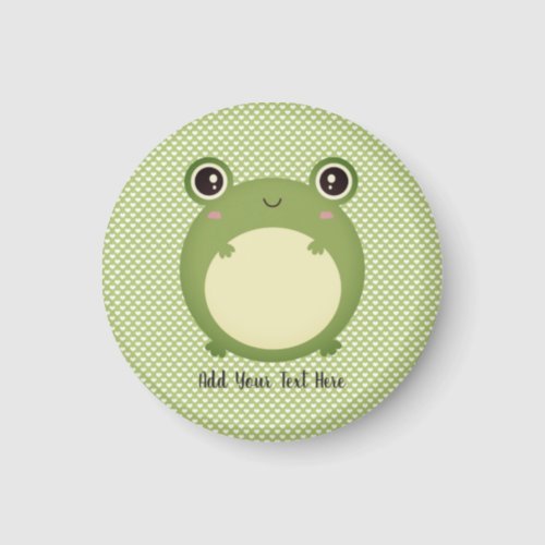 Cute Kawaii Frog with Personalized Text  Magnet