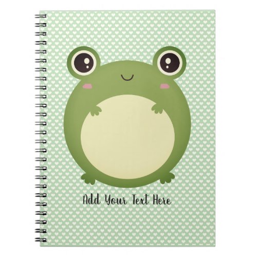 Cute Kawaii Frog with Personalized Text  Notebook