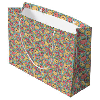 Cute Kawaii Fruit Pattern Gift Bag | Colorful Cart