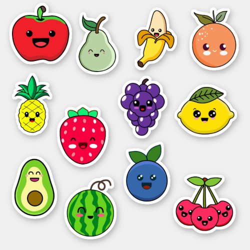 Cute Kawaii Fruit Stickers 