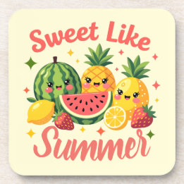 Cute Kawaii Fruit Sweet Like Summer Watermelon Beverage Coaster