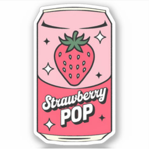 Cute Kawaii Fun Fruity Strawberry Juice Drink Sticker