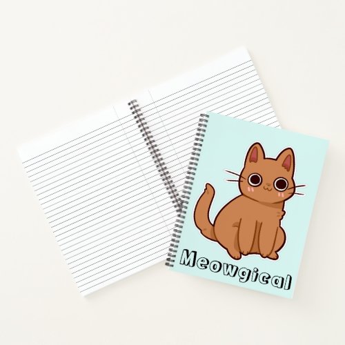 Cute Kawaii Funny Meowgical Cat Notebook