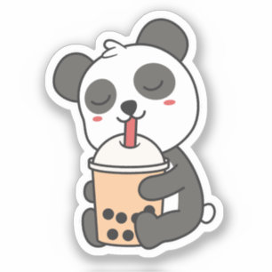 Cute Kawaii Funny Panda Boba Sticker
