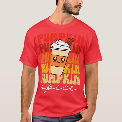 Cute Kawaii Funny Pumpkin Spice Vintage Fall Seaso T_Shirt