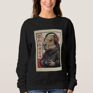 Cute Kawaii Gamer Capybara Funny Ramen Retro Japan Sweatshirt