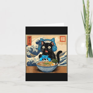 Cute Kawaii Gamer Cat Funny Ramen Japanese Cat Gam Card