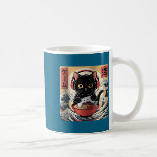 Cute Kawaii Gamer Cat Funny Ramen Retro Japanese C Coffee Mug