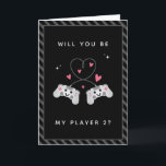 Cute Kawaii Gamer Gaming Controller Player Two     Card<br><div class="desc">Surprise your loved one with this cute,  adorable gaming theme Valentine's Day greeting card! Easily change the text by clicking on the "personalize this template" option.</div>