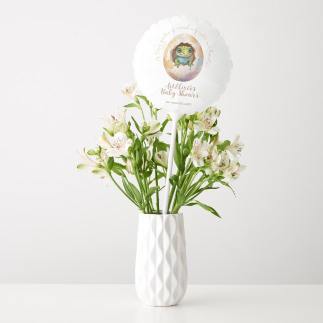 Cute Kawaii Gecko Lizard Egg Baby Shower Balloon (Vase)