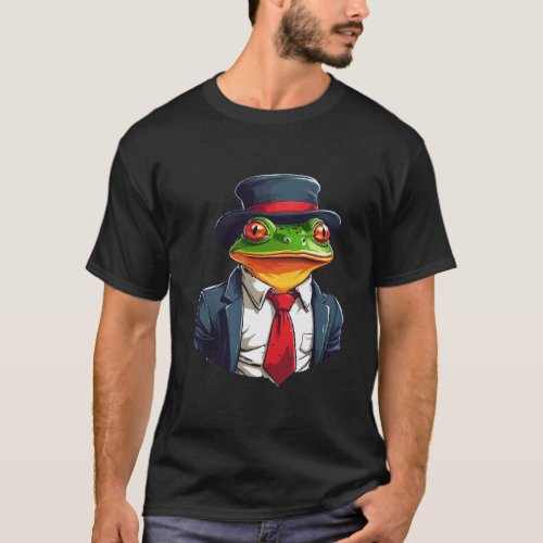 Cute Kawaii Gentelman Frog T_Shirt