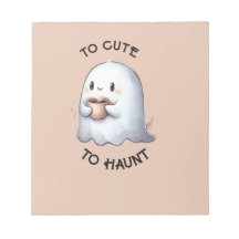 Cute Kawaii Ghost Holding Coffee Watercolor 