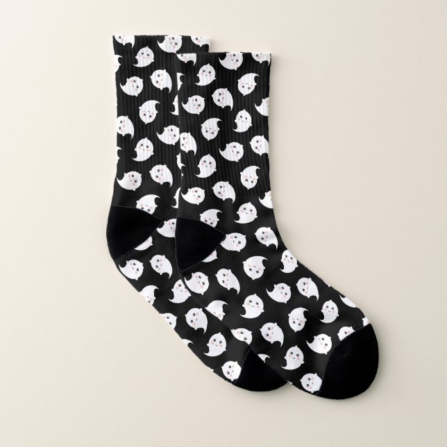 Cute Kawaii Ghost Pattern Halloween Socks (Pair)