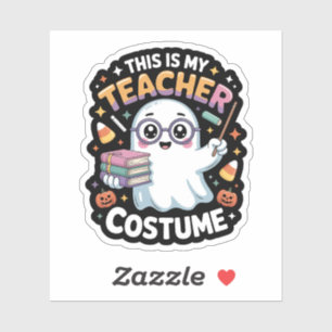 Cute Kawaii Ghost Teacher – Funny Halloween Costum Sticker