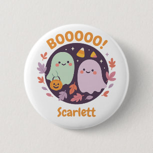 Cute Kawaii Ghosts Boo Halloween Candy Corn Party Button