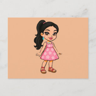 Cute Kawaii Girl Postcard