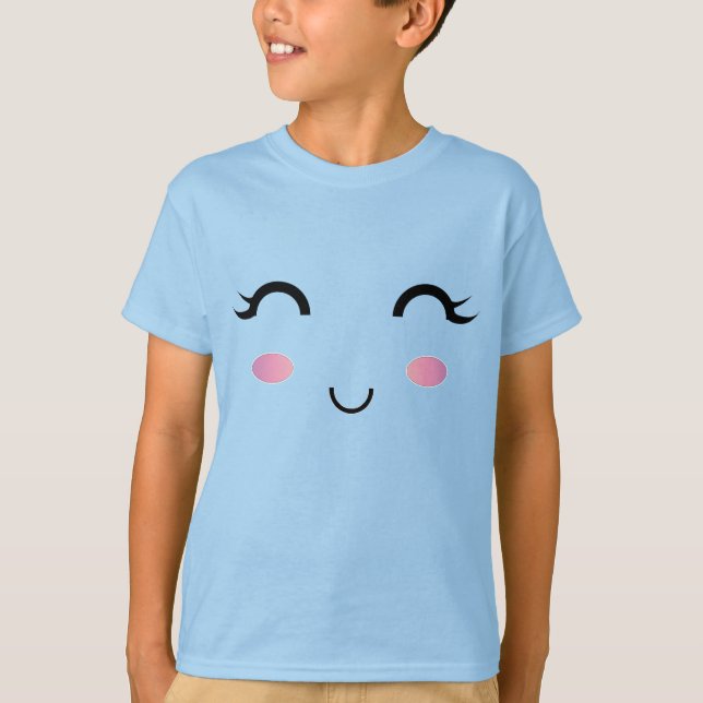Cute Kawaii Girl Smile T-Shirt (Front)
